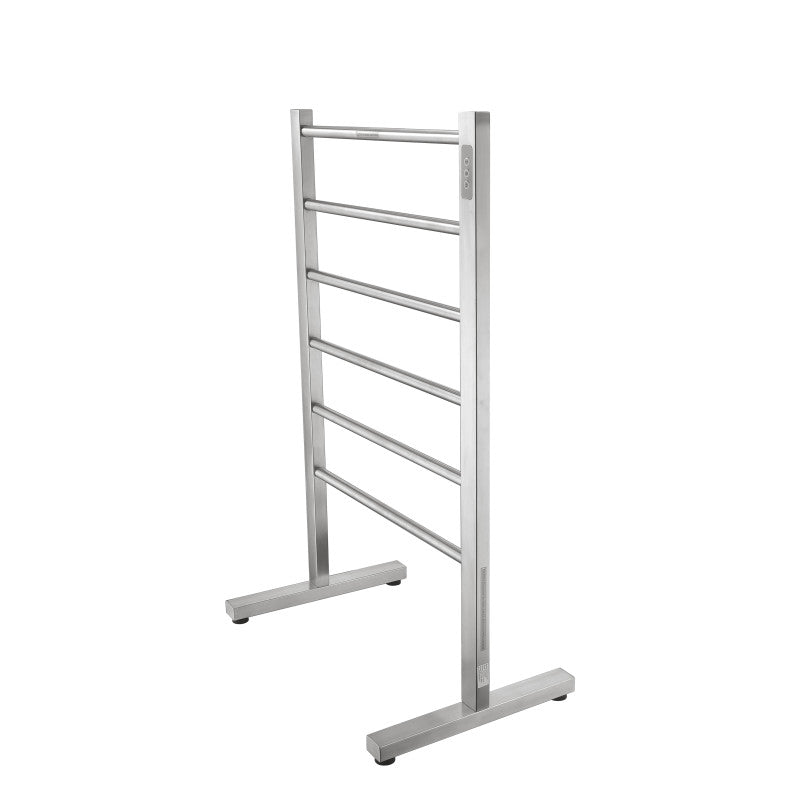 Kiln Series 6-Bar Stainless Steel Floor Mounted Electric Towel Warmer Rack in Brushed Nickel