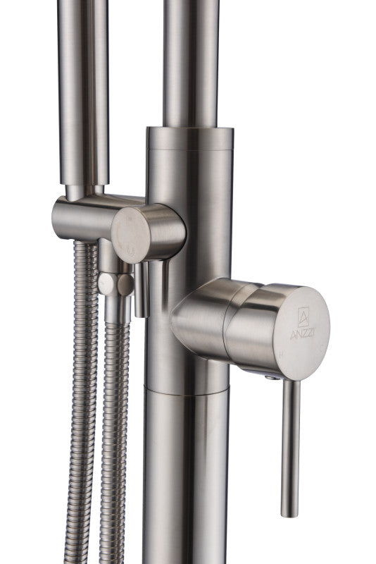 Moray Series 2-Handle Freestanding Tub Faucet with Hand Shower in Brushed Nickel