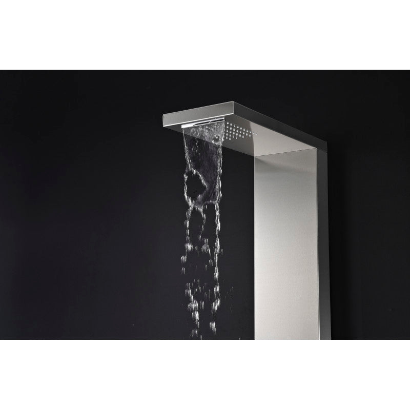 Expanse 57 in. Full Body Shower Panel with Heavy Rain Shower and Spray Wand in Brushed Steel