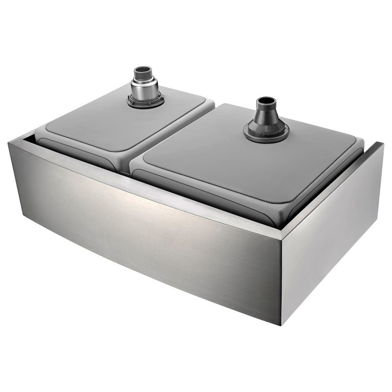 Elysian Farmhouse 36 in. Kitchen Sink with Soave Faucet in Brushed Nickel
