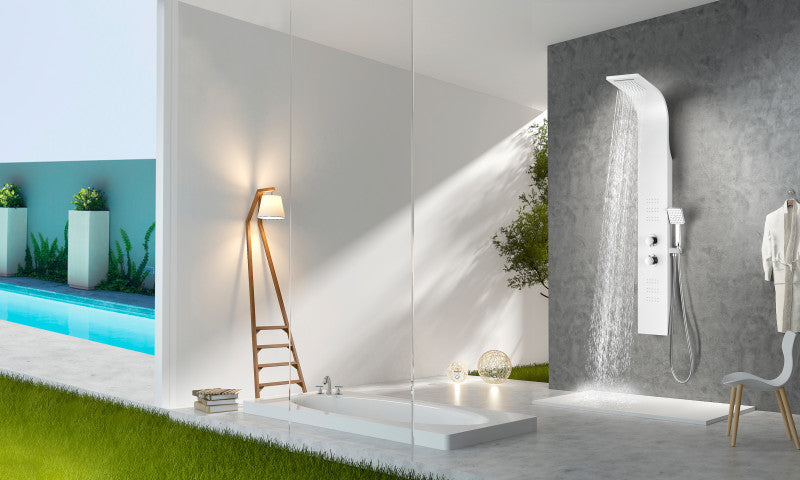 Arena Series 60 in. Full Body Shower Panel System with Heavy Rain Shower and Spray Wand in White
