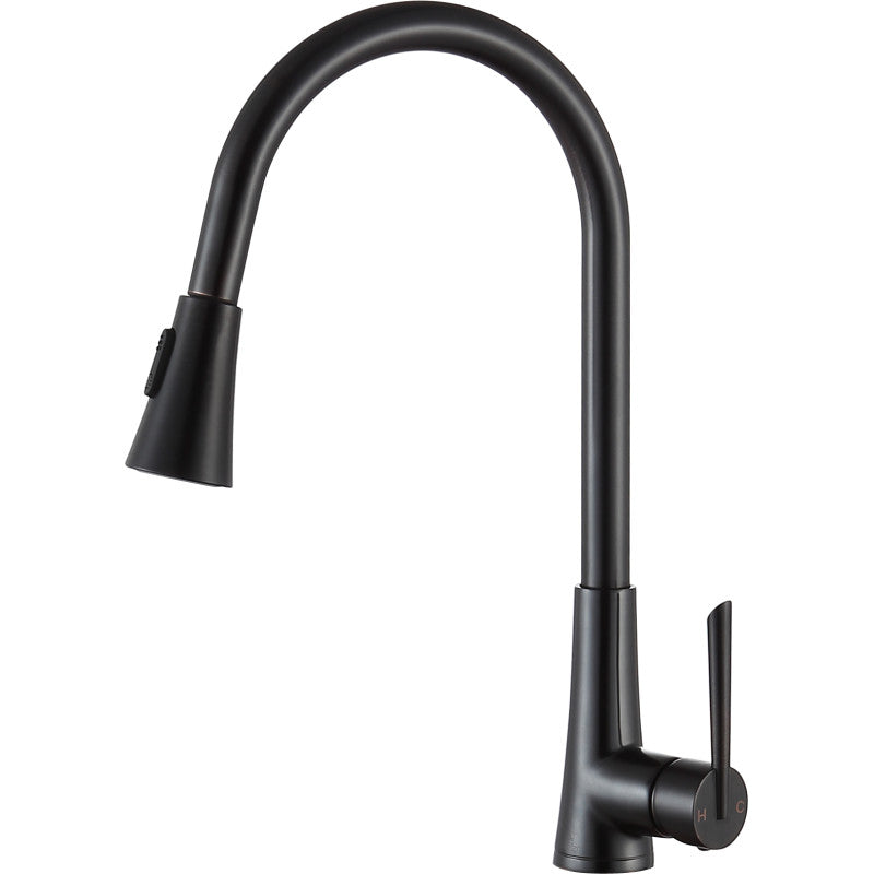 Tulip Single-Handle Pull-Out Sprayer Kitchen Faucet in Oil Rubbed Bronze