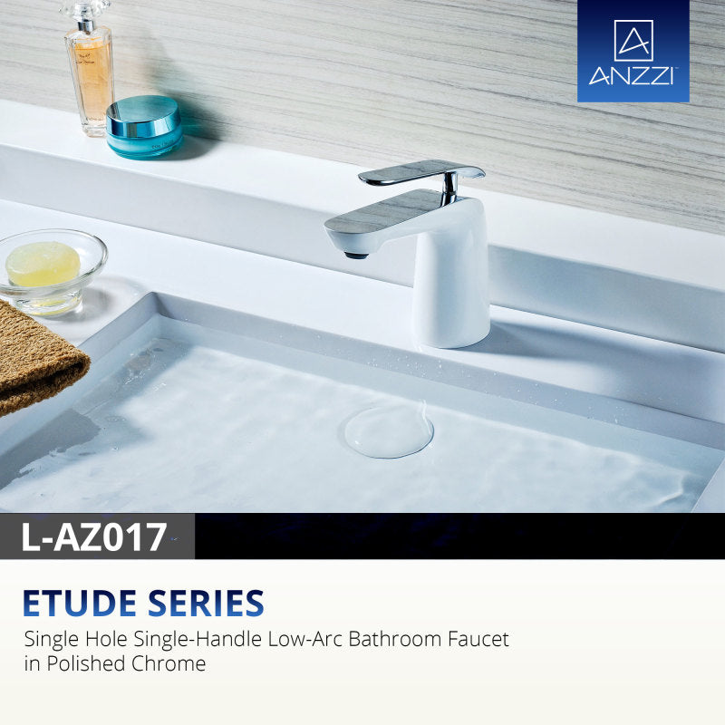 Etude Series Single Hole Single-Handle Low-Arc Bathroom Faucet in Polished Chrome