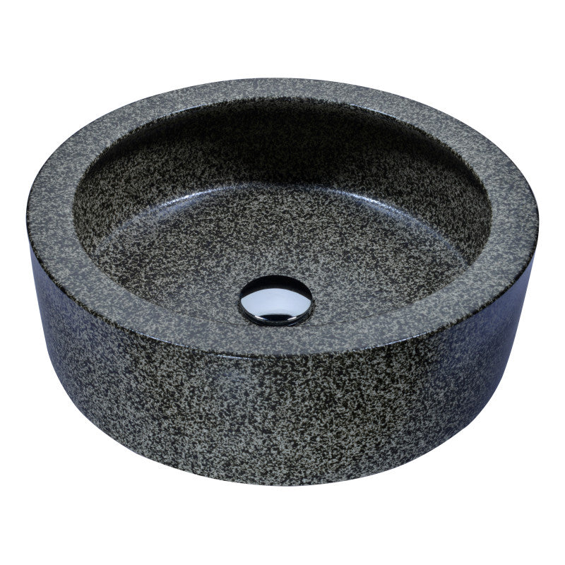 Black Desert Crown Vessel Sink in Speckled Stone