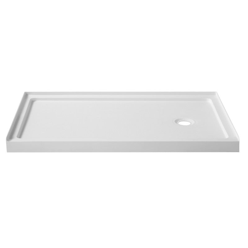 Colossi Base Series 36 in. L x 60 in. W Alcove Shower Shower Pan Base with Right Drain in Glossy White Marine Acrylic