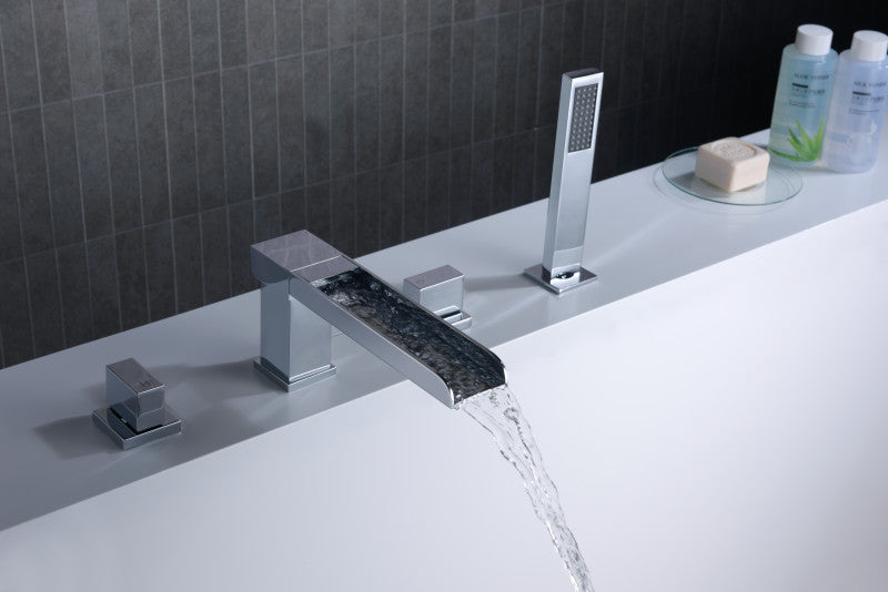 Glymur 2-Handle Deck-Mount Roman Tub Faucet in Chrome