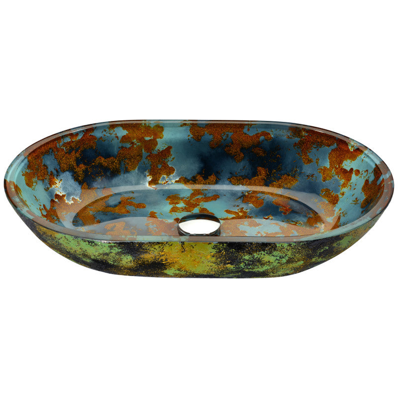 Avao Series Vessel Sink in Panye Blue