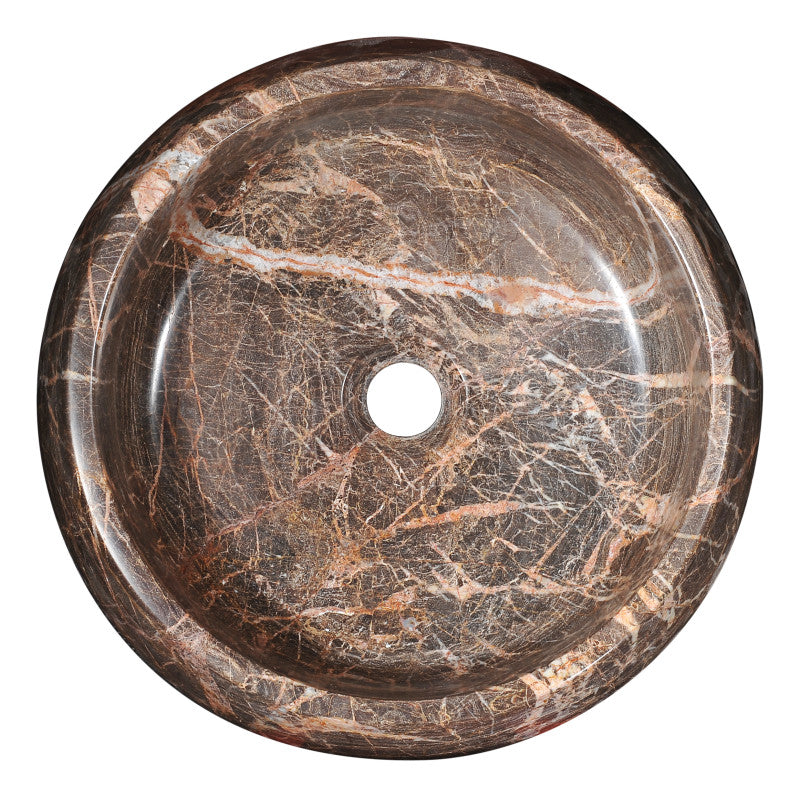 Janna Natural Stone Vessel in Khaki Coffee
