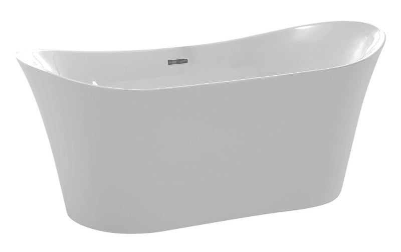 FT-AZ096 - Eft Series 67 in. x 31 in. Flat Bottom Acrylic Freestanding 56 Gallon Soaking Bathtub with Center Drain in Glossy White
