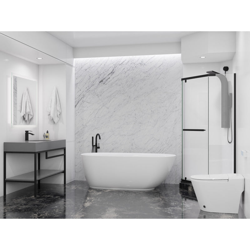 Britt 59 in. Acrylic Flatbottom Freestanding Bathtub in White