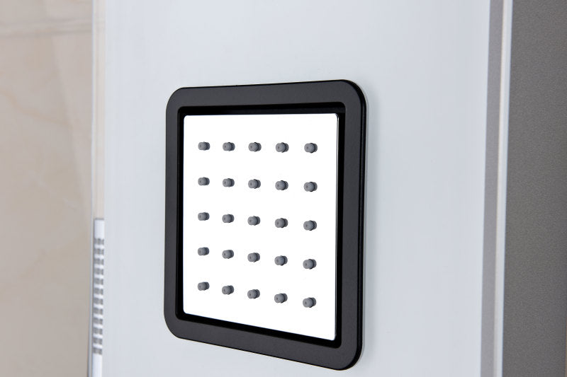 Leopard 60 in. 3-Jetted Full Body Shower Panel with Heavy Rain Shower and Spray Wand in White
