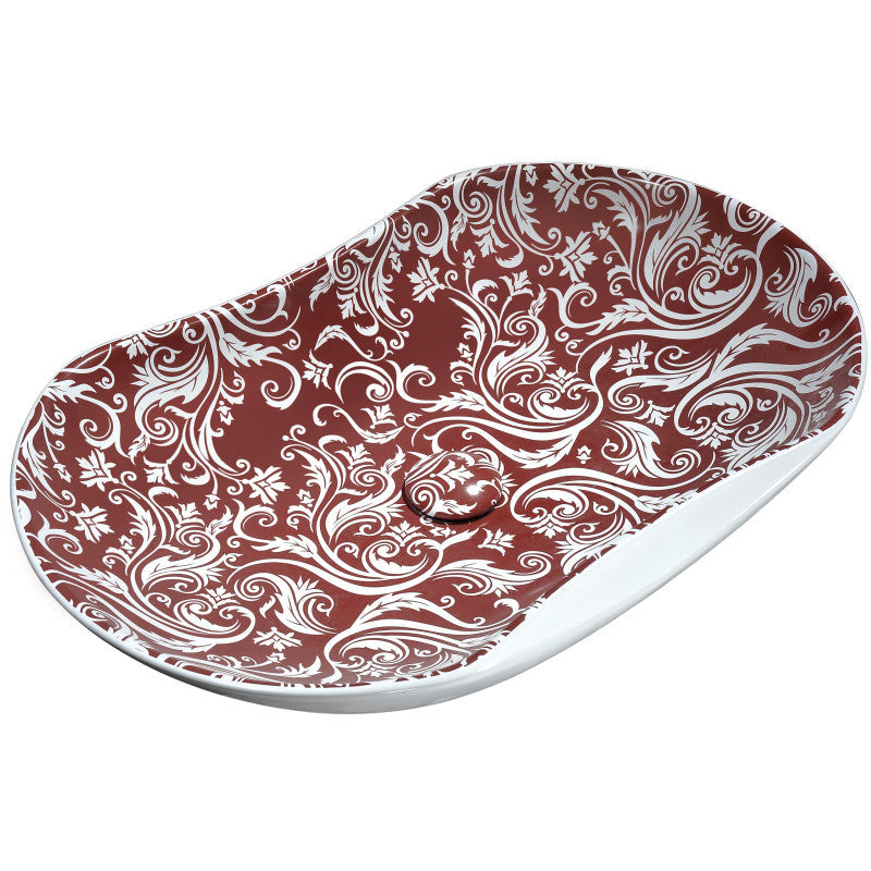 Fleur Ecarlate Ceramic Vessel Sink in Crimson Finish
