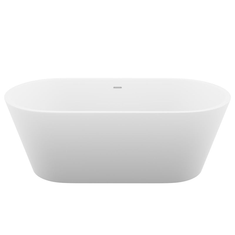 Rossetto 5.6 ft. Solid Surface Center Drain Freestanding Bathtub in Matte White
