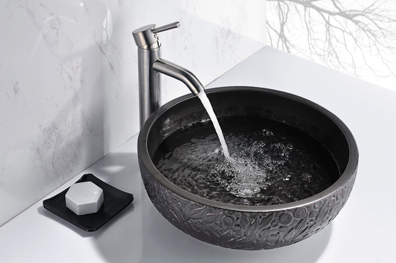 Tara Series Ceramic Vessel Sink in Black