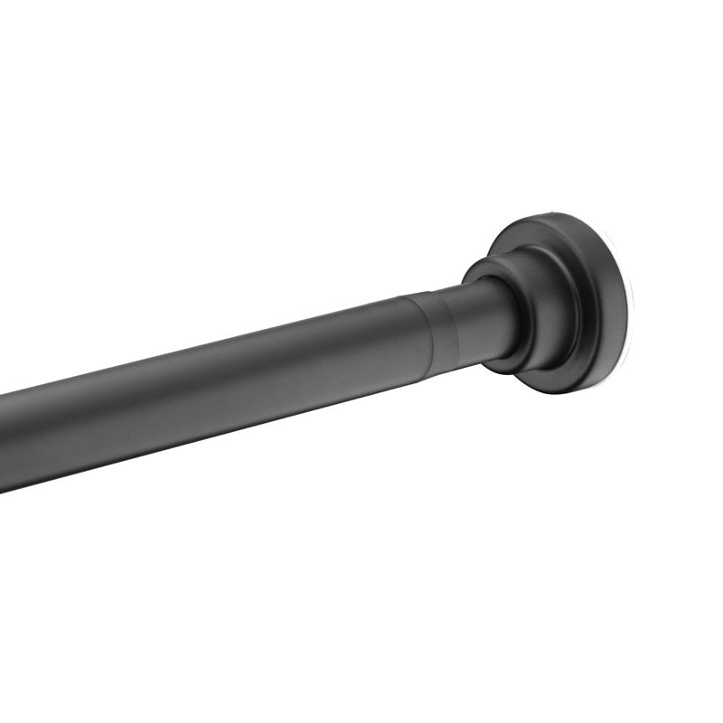 ANZZI 48-88 Inches Shower Curtain Rod with Shower Hooks in Matt Black | Adjustable Tension Shower Doorway Curtain Rod | Rust Resistant No Drilling Anti-Slip Bar for Bathroom | AC-AZSR88MB