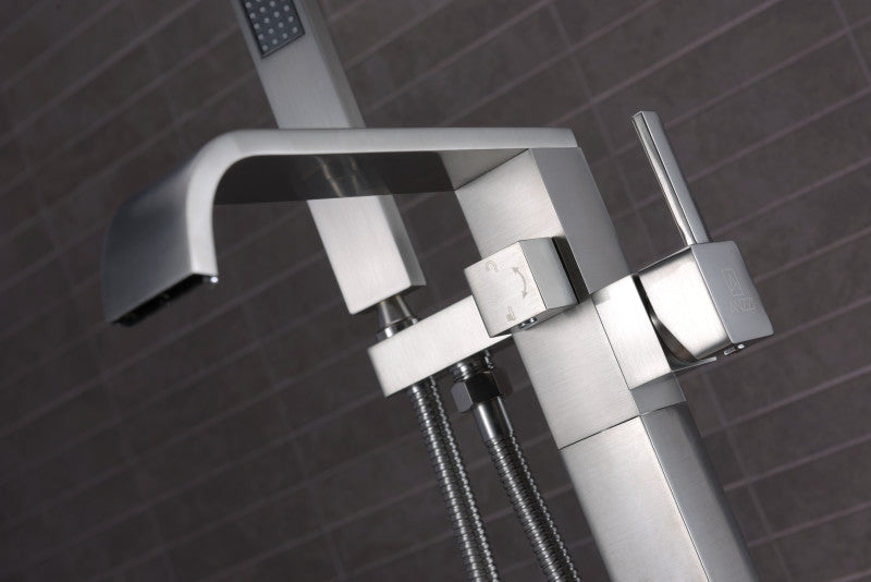 Angel 2-Handle Claw Foot Tub Faucet with Hand Shower in Brushed Nickel
