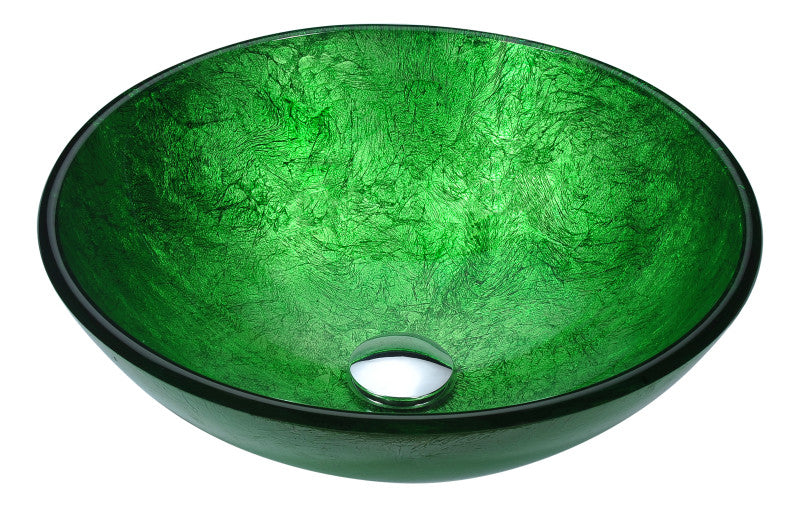 Gardena Series Deco-Glass Vessel Sink in Celestial Green