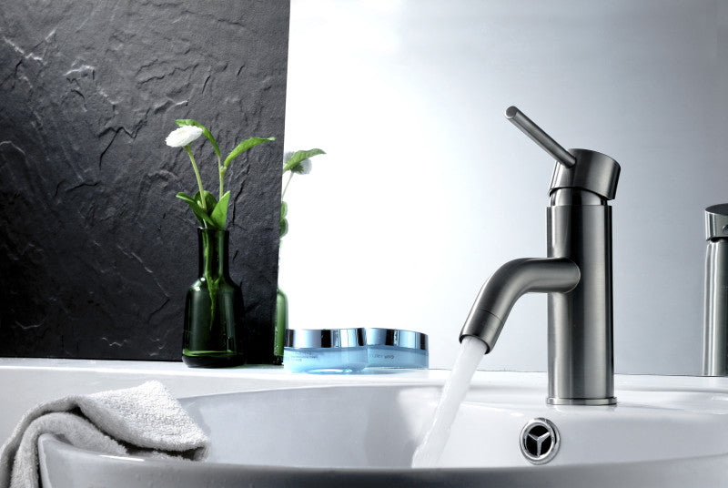 Bravo Series Single Hole Single-Handle Low-Arc Bathroom Faucet in Brushed Nickel