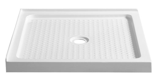 Valley Base Series 38 in. L x 38 in. W Corner Shower Shower Pan Base with Center Drain in Glossy White Marine Acrylic