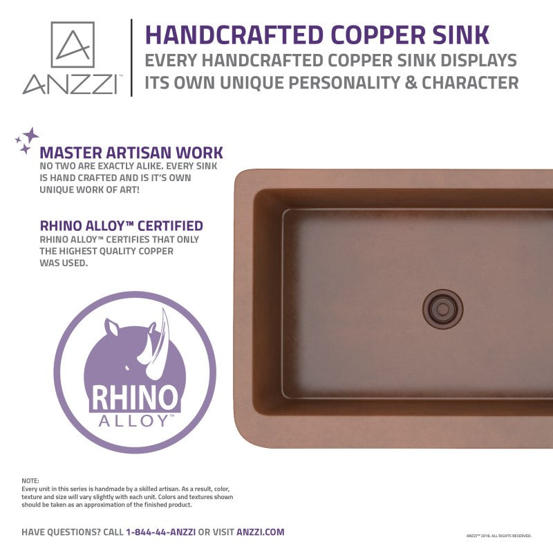 Macedonian Farmhouse Handmade Copper 33 in. 0-Hole Single Bowl Kitchen Sink with Flower Bed Design Panel in Polished Antique Copper