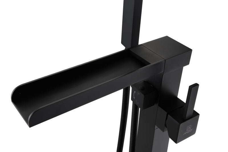 Union 2-Handle Claw Foot Tub Faucet with Hand Shower in Matte Black