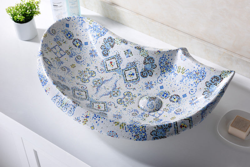 Byzantian Series Ceramic Vessel Sink in Byzantine Mosaic Finish