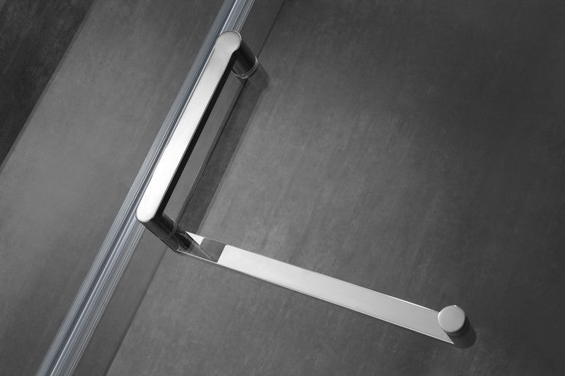 Emperor Series Right Side 55.11 in. x 78.74 in. Semi-Frameless Hinged Shower Door in Chrome with Handle