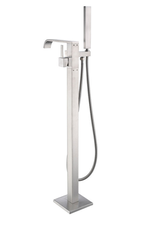 Angel 2-Handle Claw Foot Tub Faucet with Hand Shower in Brushed Nickel