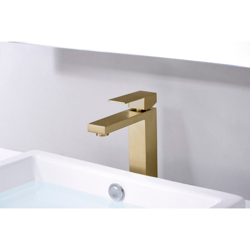 Enti Series Single Hole Single-Handle Vessel Bathroom Faucet in Brushed Brass