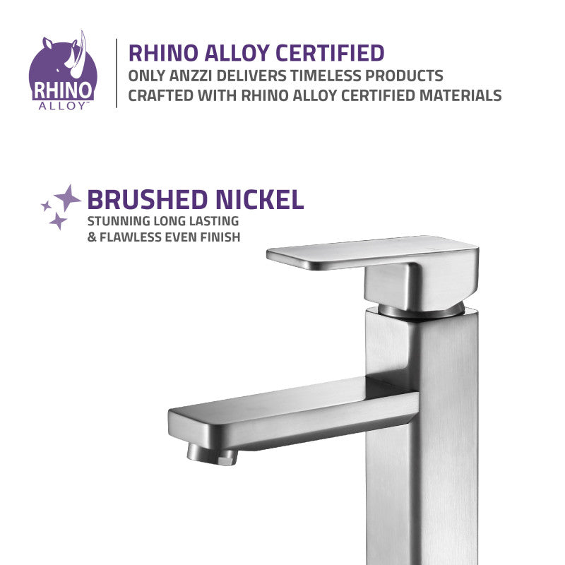 Nettuno Single Handle Vessel Sink Bathroom Faucet in Brushed Nickel