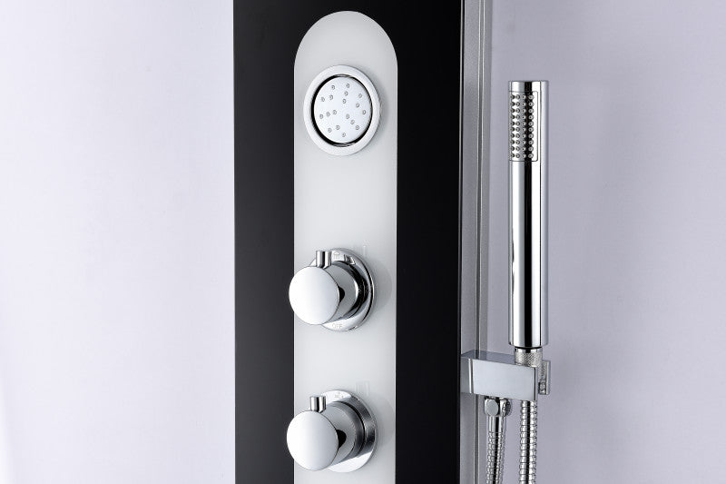 Lande Series 56 in. Full Body Shower Panel System with Heavy Rain Shower and Spray Wand in Black