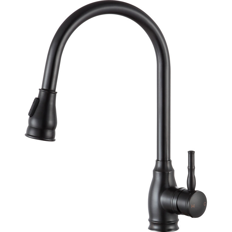 Bell Single-Handle Pull-Out Sprayer Kitchen Faucet in Oil Rubbed Bronze