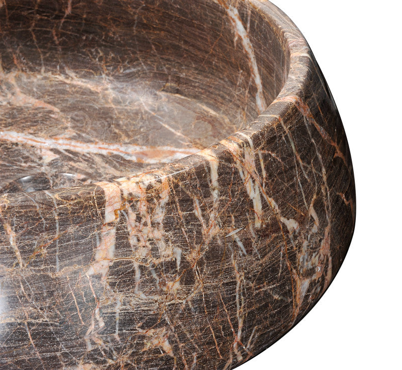 Janna Natural Stone Vessel in Khaki Coffee