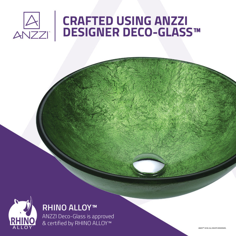 Gardena Series Deco-Glass Vessel Sink in Celestial Green