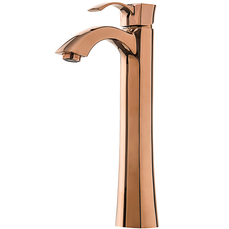 Harmony Series Single Hole Single-Handle Vessel Bathroom Faucet in Rose Gold