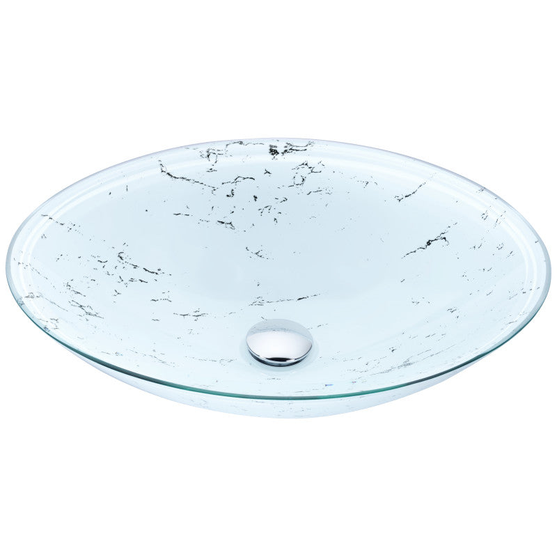 Marbela Series Vessel Sink in Marbled White