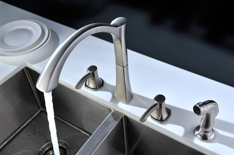 Soave Series 2-Handle Standard Kitchen Faucet in Brushed Nickel