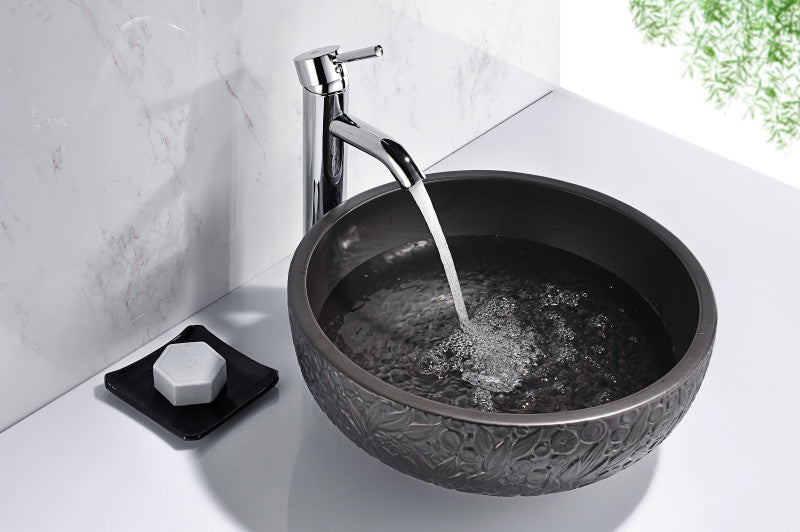 Tara Series Ceramic Vessel Sink in Black