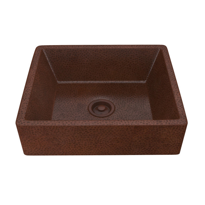 Tidal 19 in. Handmade Vessel Sink in Hammered Antique Copper
