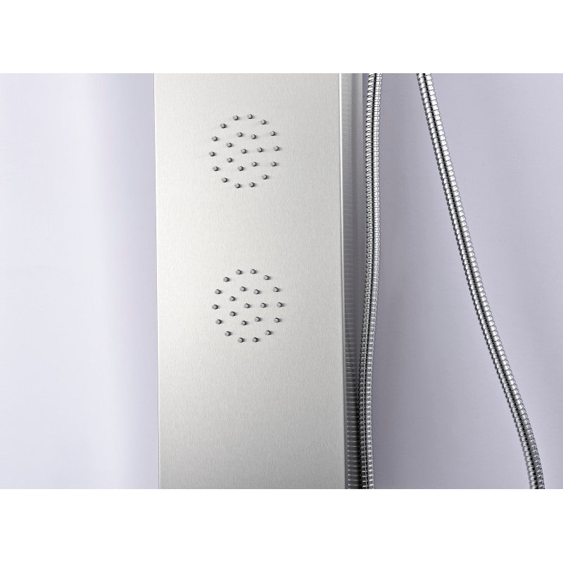 Praire 64 in. Full Body Shower Panel with Heavy Rain Shower and Spray Wand in Brushed Steel