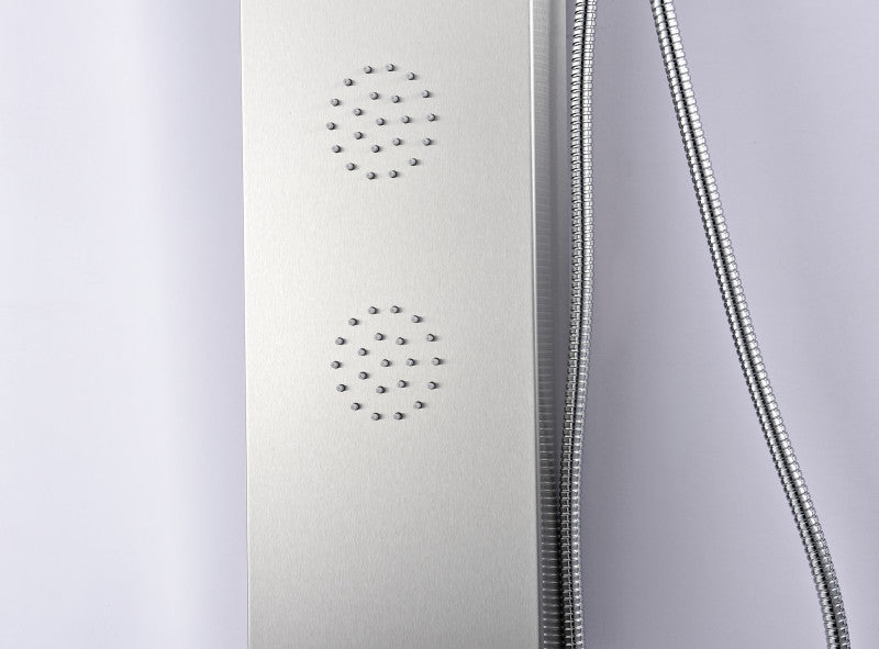 Mayor 64 in. Full Body Shower Panel with Heavy Rain Shower and Spray Wand in Brushed Steel