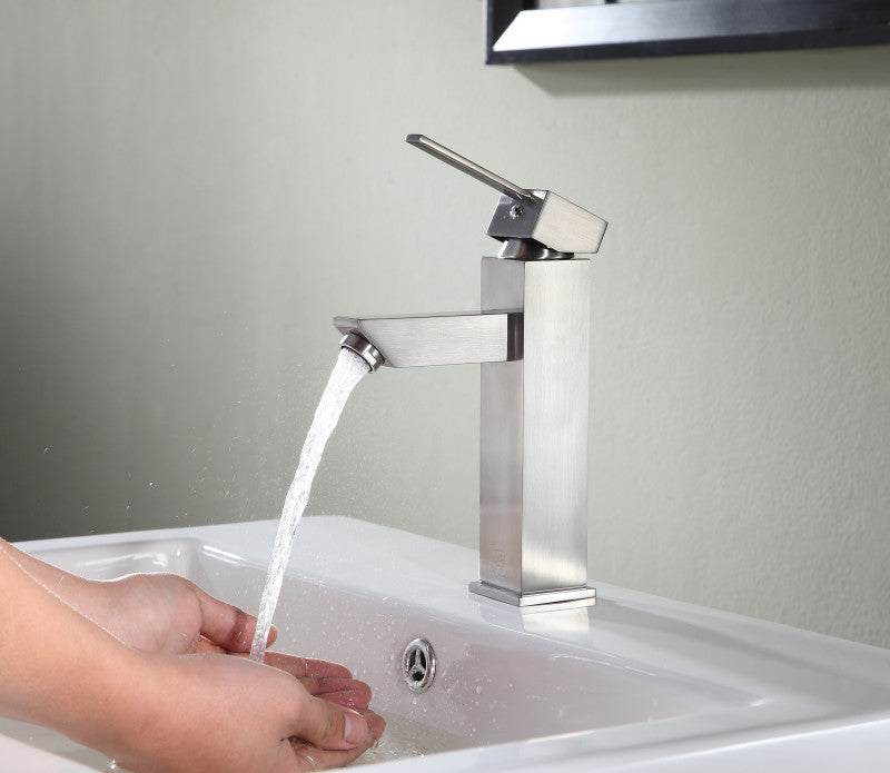 Pygmy Single Hole Single Handle Bathroom Faucet in Brushed Nickel