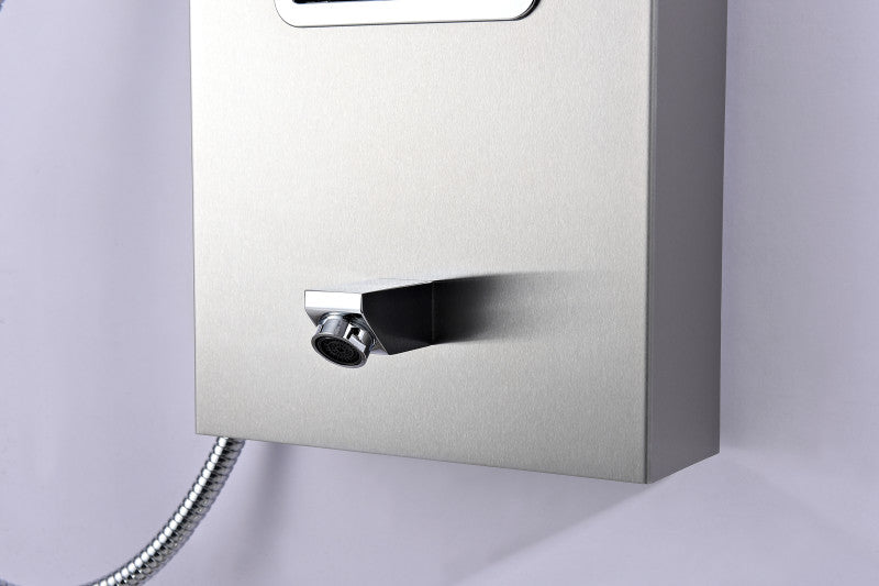 Mesa 64 in. Full Body Shower Panel with Heavy Rain Shower and Spray Wand in Brushed Steel