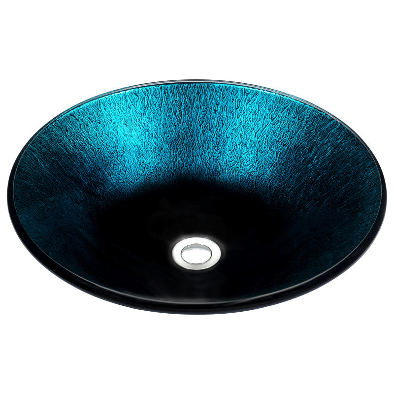 Tara Series Deco-Glass Vessel Sink in Marine Crest