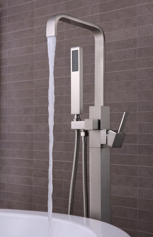 Victoria 2-Handle Claw Foot Tub Faucet with Hand Shower in Brushed Nickel