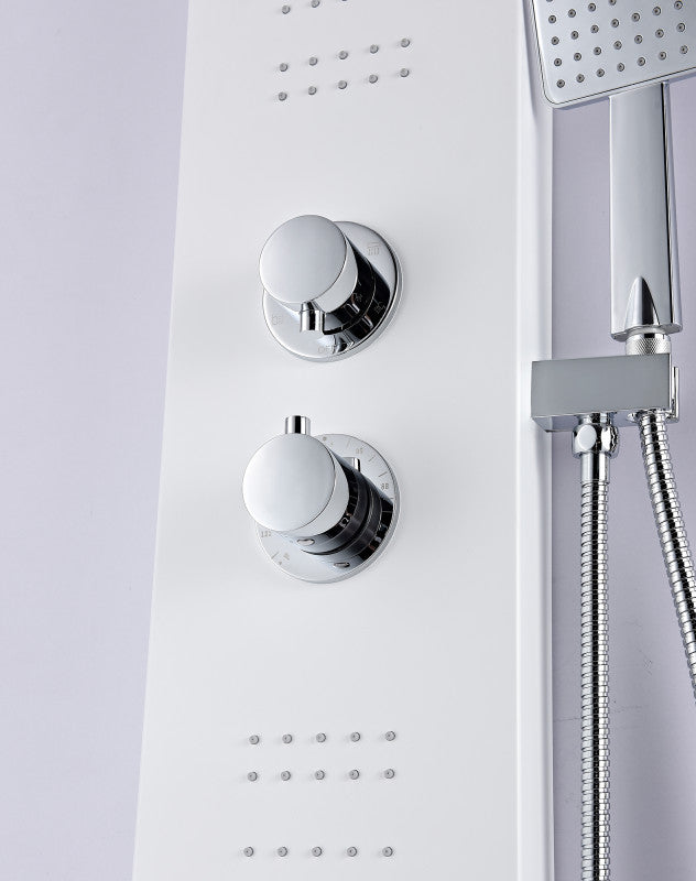 Arena Series 60 in. Full Body Shower Panel System with Heavy Rain Shower and Spray Wand in White