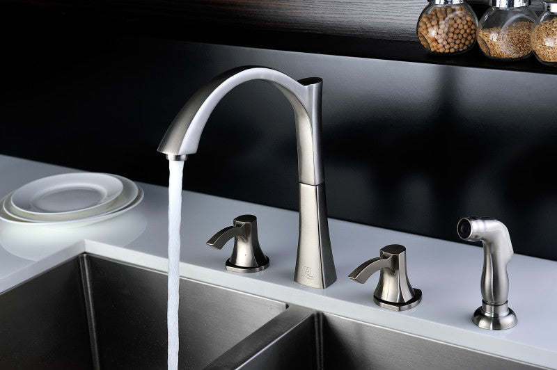 Soave Series 2-Handle Standard Kitchen Faucet in Brushed Nickel