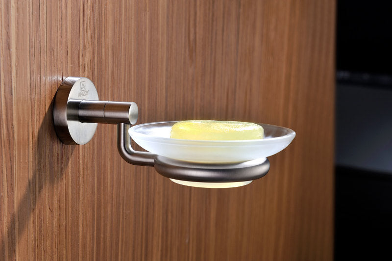 Caster Series Soap Dish in Brushed Nickel