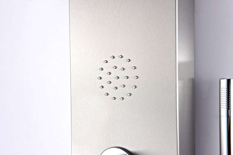 Vanzer 52 in. Full Body Shower Panel with Heavy Rain Shower and Spray Wand in Brushed Steel