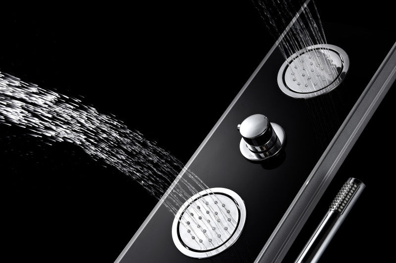 Llano Series 60 in. Full Body Shower Panel System with Heavy Rain Shower and Spray Wand in Black